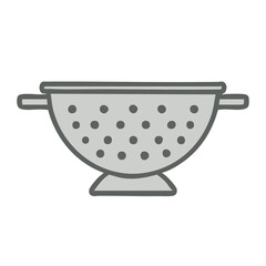 Flat vector illustration of a colander.