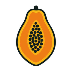  Flat vector illustration of a papaya.