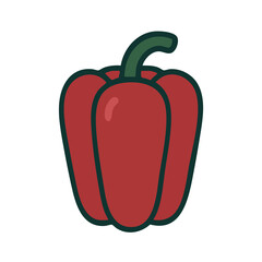 Flat vector illustration of a bell pepper.