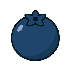 Flat vector illustration of a blueberry.