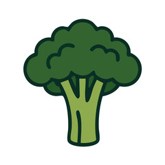 Flat vector illustration of a broccoli.