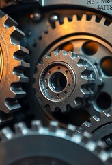 close up of a group of gears