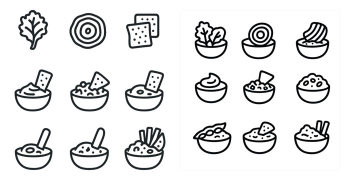 Diverse vegetarian ingredients and snack bowls for healthy cooking concepts