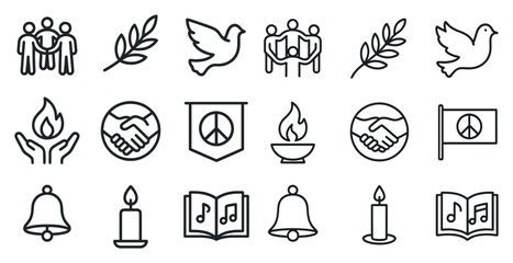 Peace and unity icons for design projects and brochures