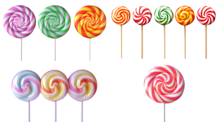 colorful lollipop isolated on white background