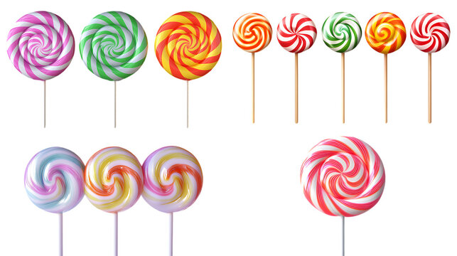 colorful lollipop isolated on white background