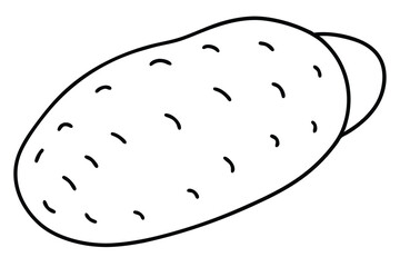 Simple Line Drawing of a Potato with Eyes Ready to be Cooked or Baked
