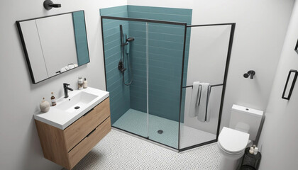 Modern compact bathroom with slim sink