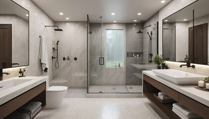 Luxe bathroom layout with highend sink