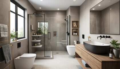 Luxe bathroom layout with highend sink