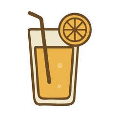 Flat vector illustration of a glass of lemonade