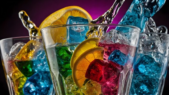    /galss drink colore full ice 