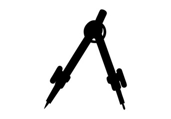 Compass Silhouette Vector &ndash; Drafting and Measurement Instrument

