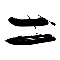 Special Forces in Inflatable Raft – Military Silhouette Illustration, Rescue missions, Combat training or drills
 