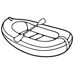 Rubber Boat Silhouettes outline – Inflatable Fishing & Rescue Craft Icons

