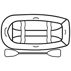 Rubber Boat Silhouettes outline – Inflatable Fishing & Rescue Craft Icons

