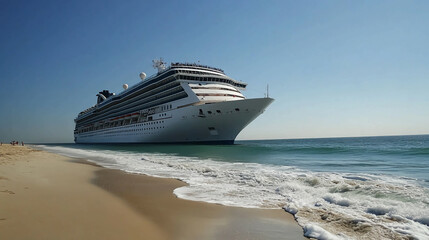 Cruise ship vacation travel destination ocean sea beach sand sky blue water sunny day cruise tourism trip holiday