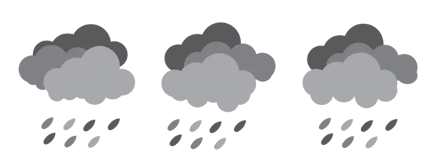 Gardinen Wolken Nahtlos set of rain cloud icon vector illustration, transparent background  © BorhanUddin