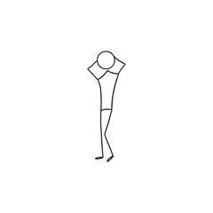Stickman figure posing icon logo flat vector design