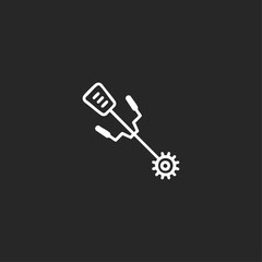 Lawn mower icon logo flat vector design