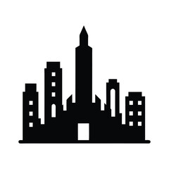 Naklejka premium city skyline silhouette