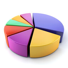 3d pie chart with a 3d image