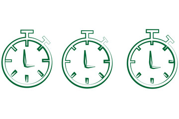 Set of timer, clock flat icon, and time management. Vector. Isolated on white background