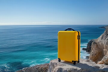 luggage bag water podium deep ocean aquatic ocean marine adventure seaside vibes