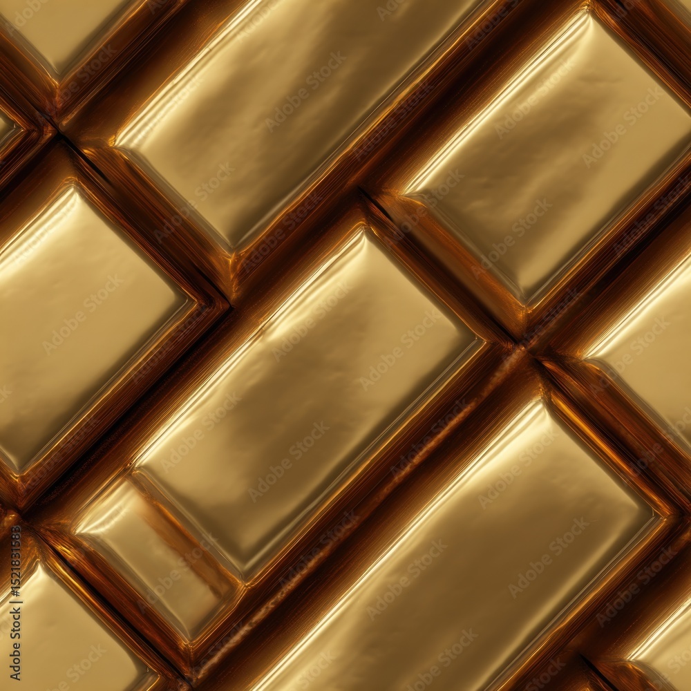 Poster seamless background texture the showcases an arrangement of shiny gold bars with a pattern ideal for