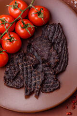 Snacks or jerky, beef slice meat dried, dehydrated. Beef snack