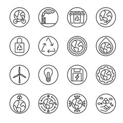 world environment  day line editable icon set. Editable stroke. Vector illustration ,tree, nature, sustainability, world, save water, deforestation