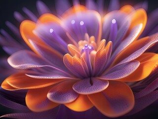 Fototapeta premium a purple flower with a stunning gradient of petals against a blurred background