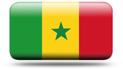 3D Rectangular Flag of Senegal with Realistic Finish
