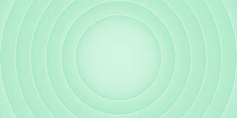 Abstract green 3D circular layered background vector illustration. Futuristic green round shape background.