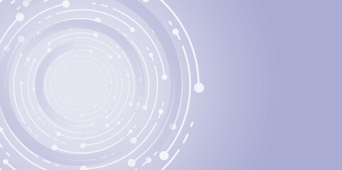 Abstract Tech HUD Background with Circular Circuit Pattern on Blue Gradient. 