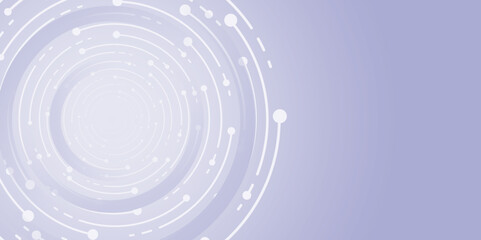 Abstract Tech HUD Background with Circular Circuit Pattern on Blue Gradient. 