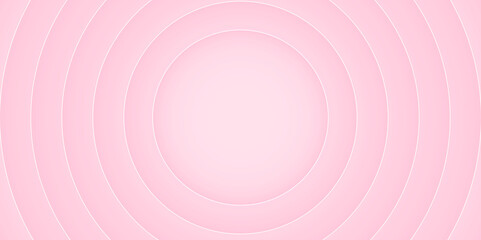 Abstract pink 3D circular layered background vector illustration. Futuristic pink round shape background.