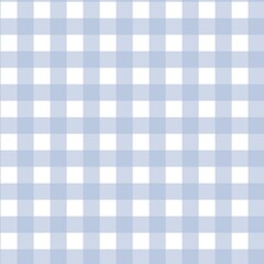 Seamless blue gingham check pattern. Classic picnic or textile background with light blue and white squares. Perfect for fabric, wrapping, crafts, or digital design.