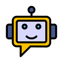 Chat bot integration  filled line icon