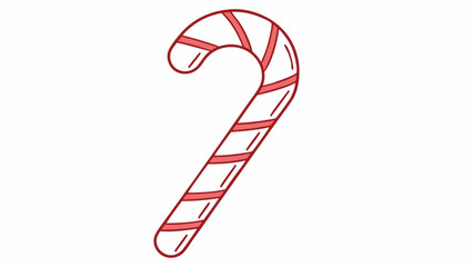Festive red and white candy cane illustration perfect for christmas and holiday designs