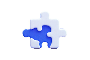 Fototapeta premium puzzle piece icon logic and brain games concept blue vector style minimalist isolated on transparent background