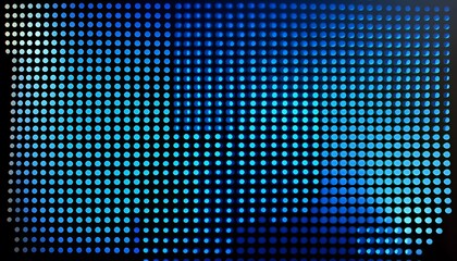 Abstract pattern of glowing blue circles on a black background.