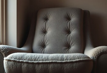 chair sitting in a room next to a window