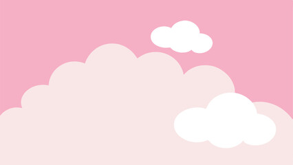 Pastel clouds vector design with pink background and transparent illustration elements