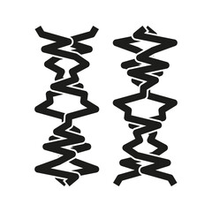 Vertical zigzag symbol. Jagged black shape. Vector abstract icon. Symmetrical edgy form.