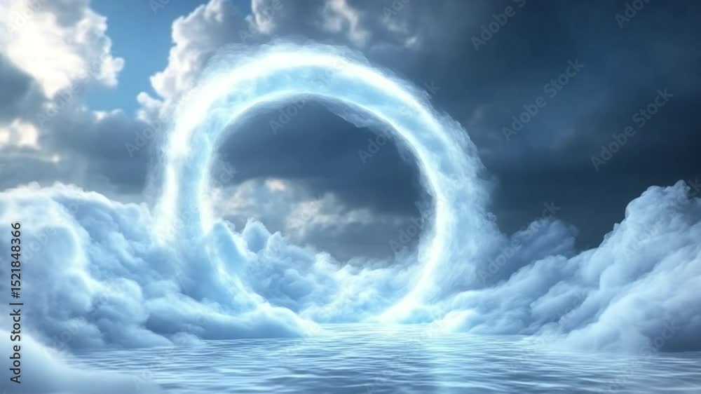 Aufkleber Celestial Gateway: An ethereal swirl of luminous clouds forms a celestial portal, inviting viewers to imagine a journey through the heavens, offering a sense of wonder and limitless possibility.