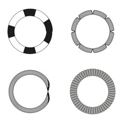 Lifesaver ring icon. Rescue circle vector. Round stripe symbol. Simple loop form.