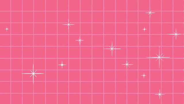 Pink grid with white sparkles and transparency for design projects and creative concepts