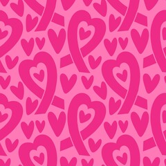 Breast cancer month seamless pink ribbon day mammogram pattern for medical accessories and medicine textiles