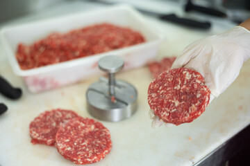 Cooking meat cutlets in the kitchen using special devices